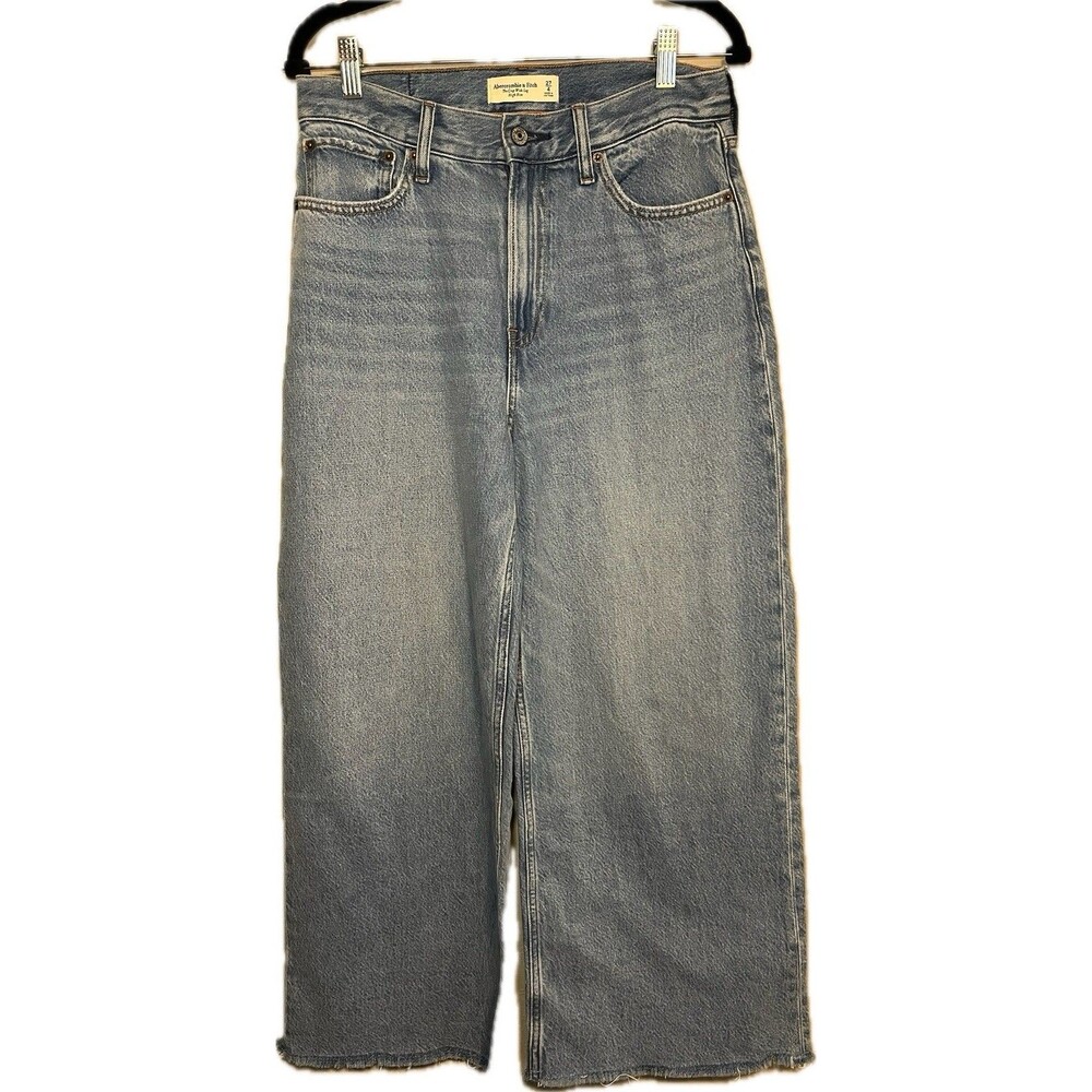 Abercrombie & Fitch Gray Flare Wide Leg Jeans